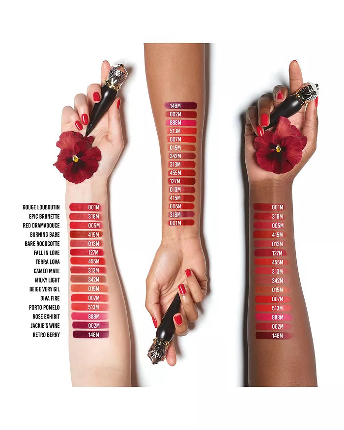 Christian Louboutin Rouge Louboutin Velvet Matte Lipstick, 415M Burning Babe, 0.13 oz