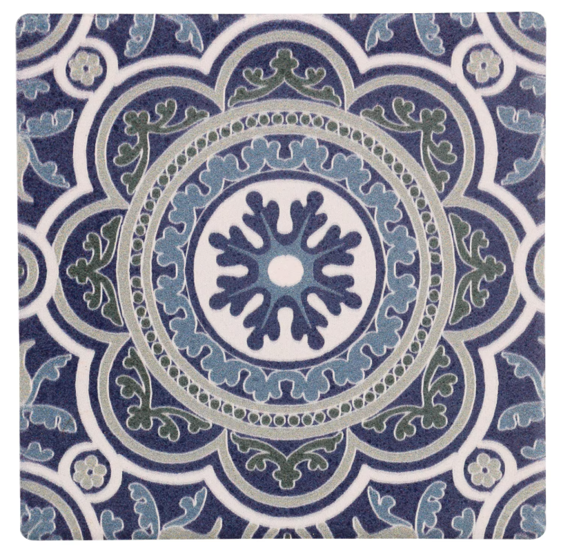 Moroccan Tile Absorbent Coasters, 3.625x3.625 in.