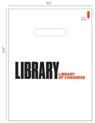 9 x 12 Library of Congress Die Cut Handle Bags-2 Color, 4 MIL