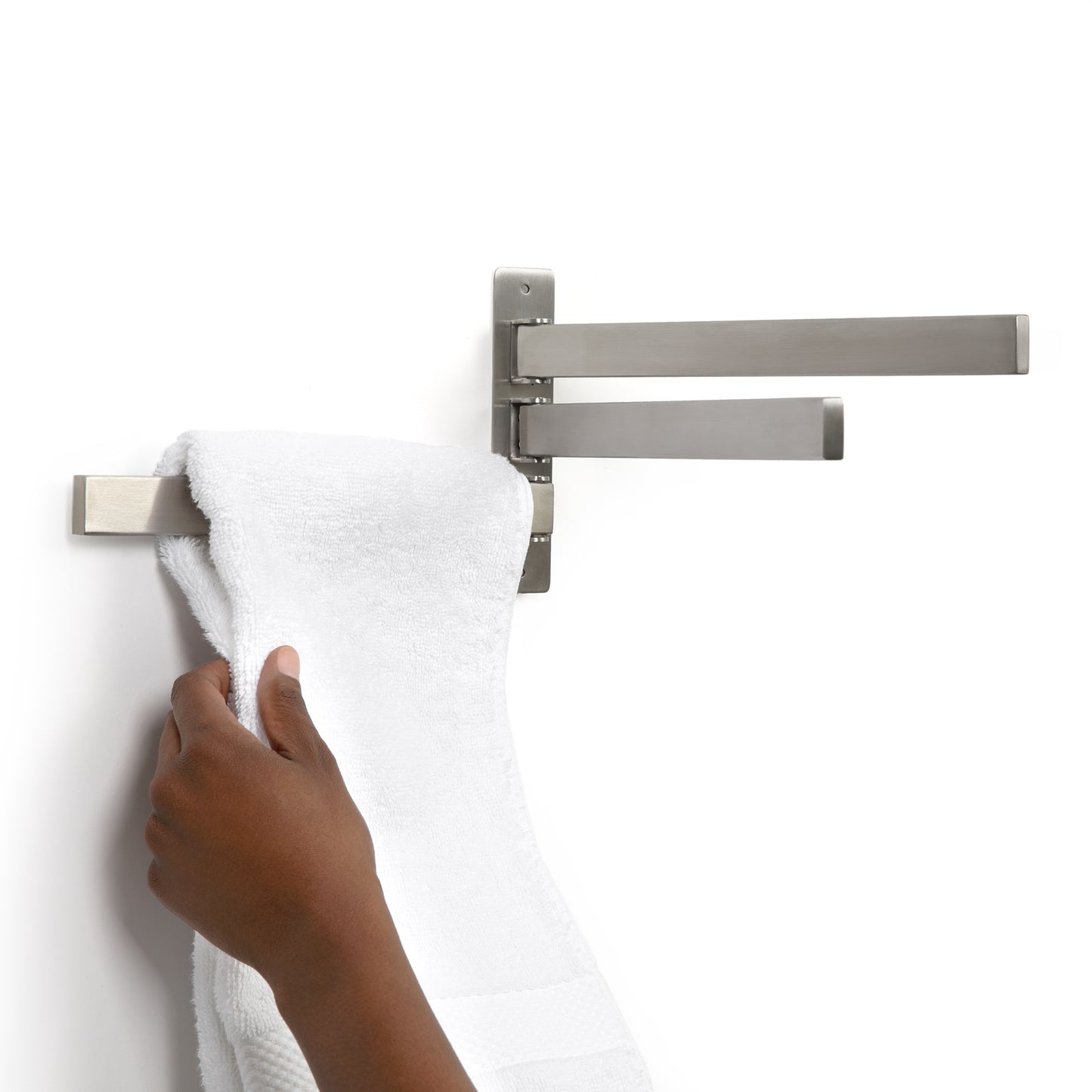 5-Piece Bathroom Hardware Accessory Set with Swivel Towel Rack, Modern 23-Inch Towel Bar Set Wall Mounted, Heavy Duty Stainless Steel Bathroom Accessories (Matte Black)